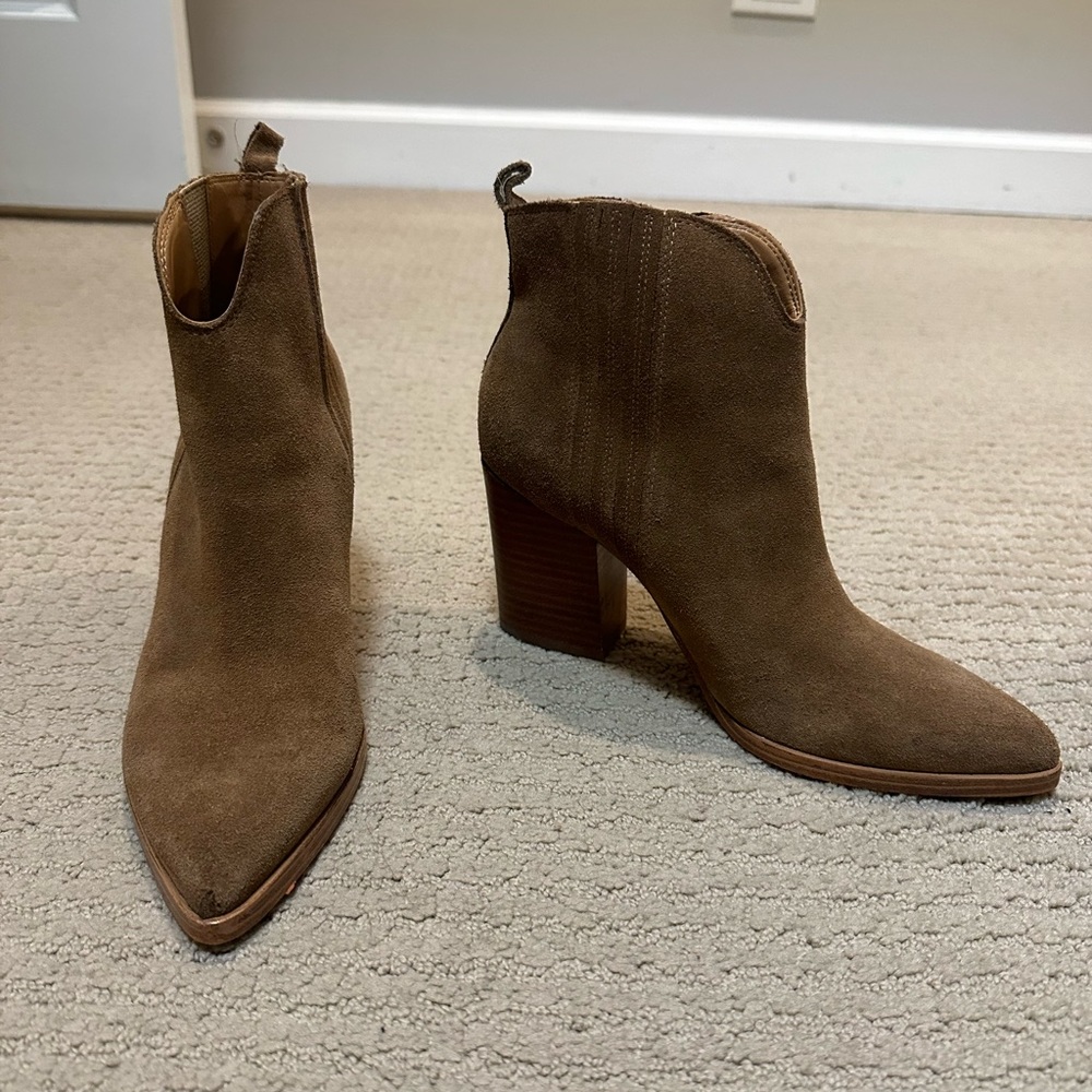 Mark Fisher suede nude booties